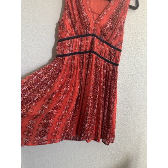 Abercrombie & Fitch Medium Dress Orange Floral Empire Waist Gray Velvet #5870 - Picture 5 of 16